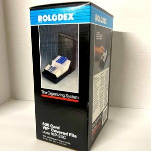 Vintage Rolodex The Organizing System 500 Cards Covered File VIP-24C Complete
